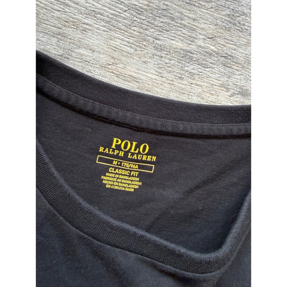 Polo Ralph Lauren T-Shirt Mens Medium Black Classic Fit Red Pony Logo Tee Shirt - Picture 3 of 11